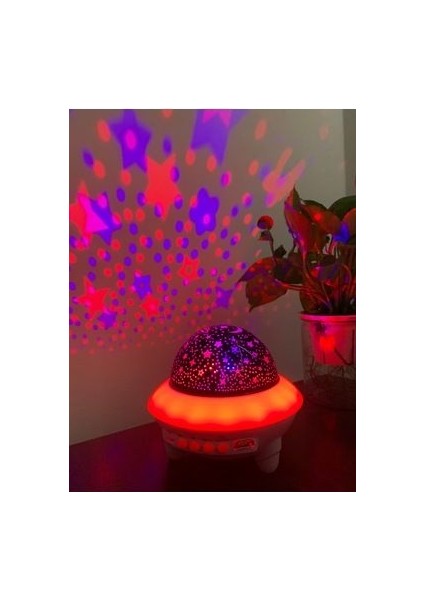 Yıldız Işıklı Tavan Aydınlatma Bluetooth Hoparlör Starry Projektör Mp3 Müzik Çalar Disko Topu