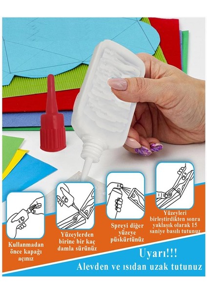 Hızlı Yapıştırıcı Spreyli 200 ml 2 Adet Activatör Spreyli Mdf Japon Yapıştırıcı Seti Genel Amaçlı Profesyonel Hızlı Yapıştırıcı