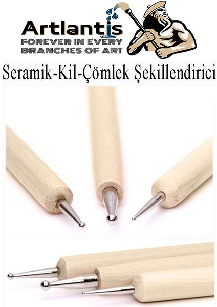 Seramik Kil Çömlek Şekillendirici 3 Lü 1 Paket Seramik Modelaj Oyma Seti Heykel Hobi Tasarım modelleri