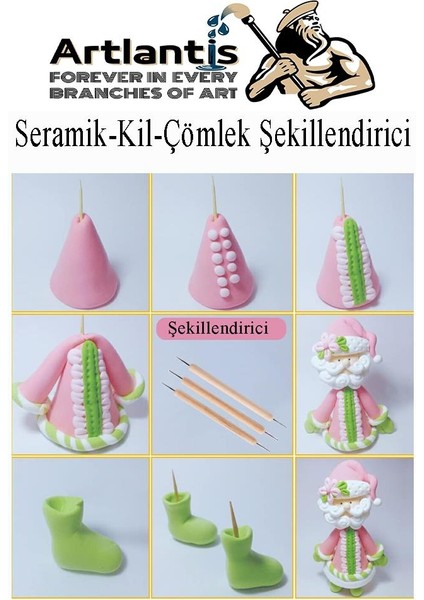 Seramik Kil Çömlek Şekillendirici 3 Lü 1 Paket Seramik Modelaj Oyma Seti Heykel Hobi Tasarım indirimleri