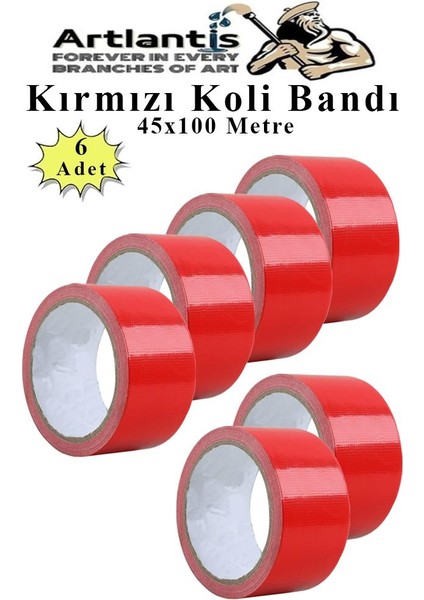 Kırmızı Koli Bantı 100 Metre 6 Adet 45MM x 100 Metre Renkli Koli Bandı Extra Güçlü Formül Akrilik Koli Bandı fiyatları