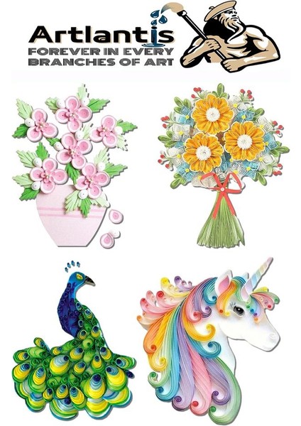 Quilling Seti 5 mm Ince 3 Paket Quling Kağıt Katlama Kıvırma Sanatı Telkari Kuiling Karışık Renkli