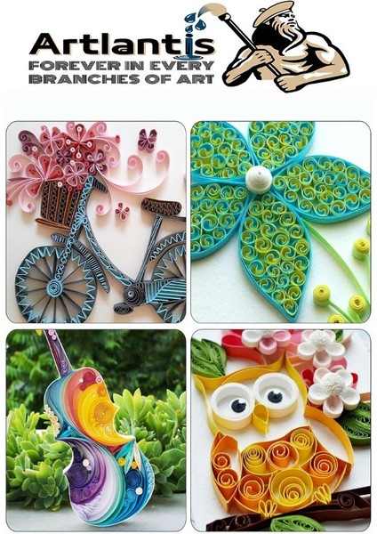 Quilling Seti 5 mm Ince 3 Paket Quling Kağıt Katlama Kıvırma Sanatı Telkari Kuiling Karışık Renkli