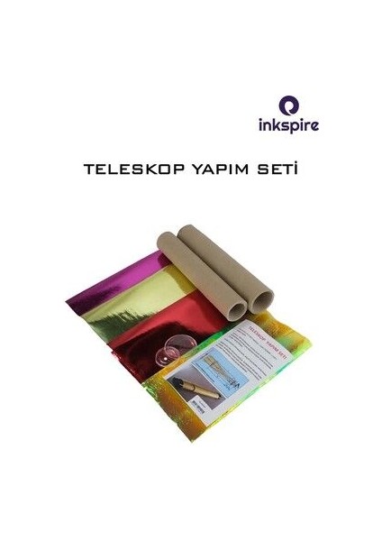 Mercekli Basit Teleskop Yapım Seti 1 Paket Teleskop Deney Seti Silindir Karton Mercek Etkinlik Seti