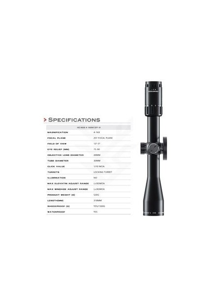 Swampdeer Max 4-16X44 Sf Gk Tüfek Dürbünü fiyatları