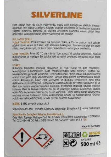 Fırın ve Mangal Temizleyici Silverline