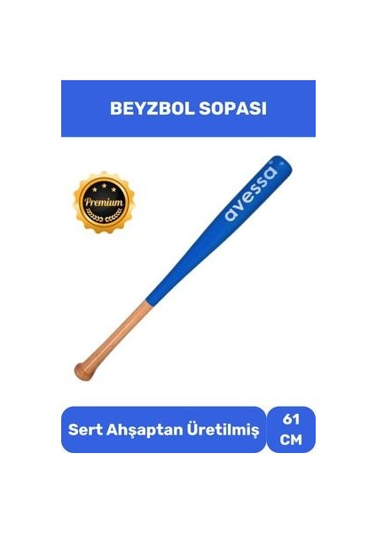 Ahşap 28 Inc Beyzbol Sopası 61 cm Premium Özel Üretim Mükemmel Kavrayışlı Kırılmaz Baseboll