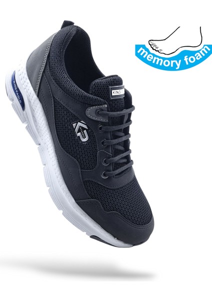 K1126 Memory Foam Erkek Siyah Yürüyüş Sneaker Spor Ayakkabı fiyatları