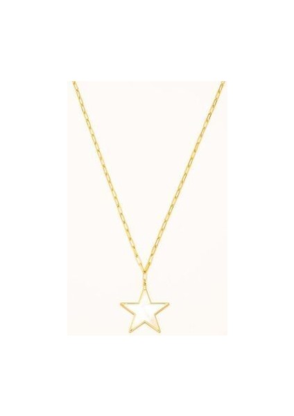Sedefli Yıldız Figürlü Kolye