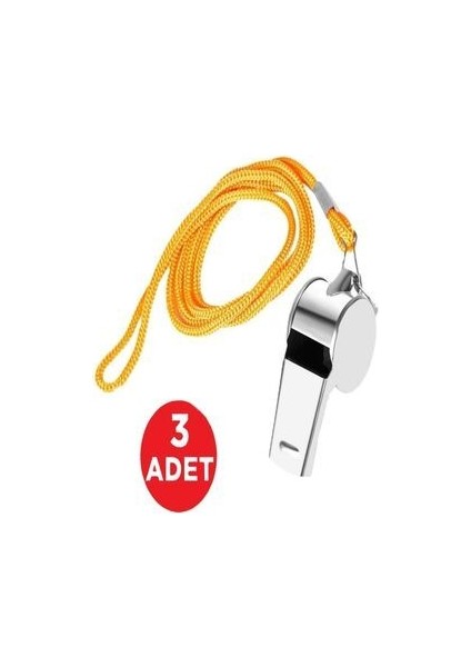 3 Adet Metal Ipli Düdük Deprem Hakem Düdüğü