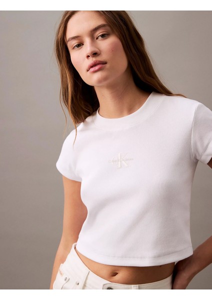 Kadın Beyaz Monogram T-Shirt fiyatları
