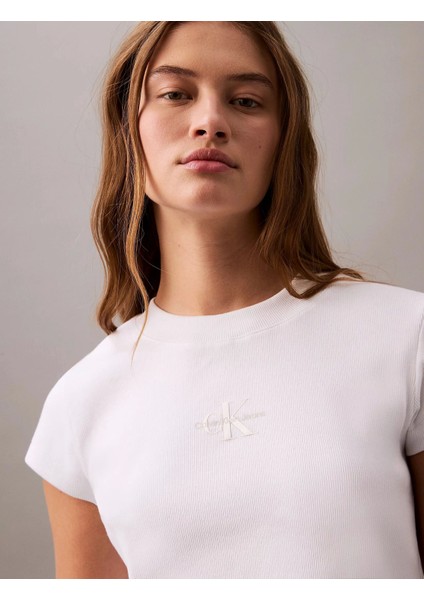 Kadın Beyaz Monogram T-Shirt indirimleri