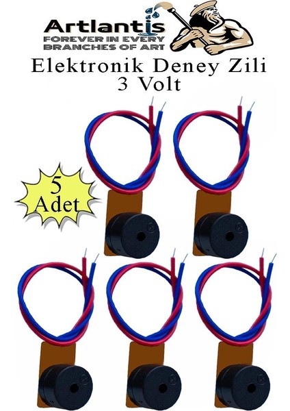 Elektronik Deney Zili 5 Adet Deney Proje Tasarım Zili 3 Volt Alarm Sinyal Zili Haparlör Mini Zil