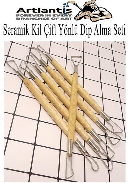 Seramik Kil Çömlek Çift Yönlü Dip Alma Seti 6 Parça 1 Paket Polimer Kil Oyma Seti Ebeşuar Yuvarlak Telli Heykel Balmumu fırsatları