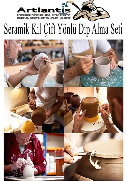 Seramik Kil Çömlek Çift Yönlü Dip Alma Seti 6 Parça 1 Paket Polimer Kil Oyma Seti Ebeşuar Yuvarlak Telli Heykel Balmumu indirimleri
