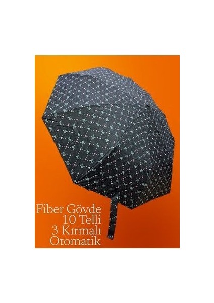 Fiber Gövde Otomatik Rüzgarda Kırılmayan 10 Telli Şemsiye