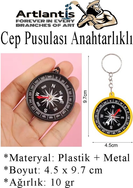 Pusula Anahtarlık Renkli 6 Adet Küçük Pusula Okul Deney Gezi Cep Pusulası Manyetik Pusula Plastik Öğrenci fiyatları