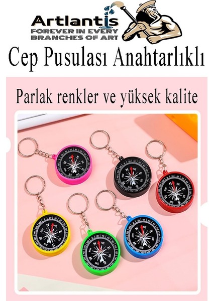 Pusula Anahtarlık Renkli 6 Adet Küçük Pusula Okul Deney Gezi Cep Pusulası Manyetik Pusula Plastik Öğrenci modelleri