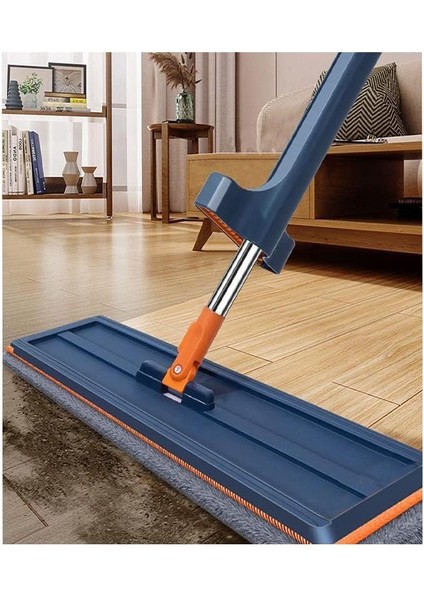 Kendinden Sıkmalı Mop ve Tekerlekli Katlanabilir Kova Seti 1 Adet Yedek Mop Hediyeli Lüks Mop Seti Silikon Kova Temizlik Seti Büro Ofis Ev