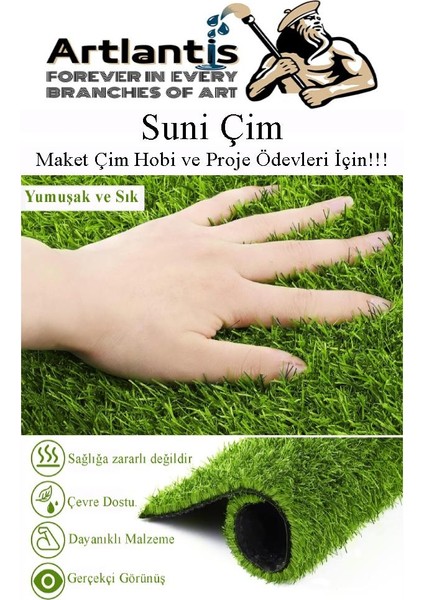 Yapay Çim A3 30X40 cm 1 Adet A3 Boyutunda Maket Çim Dekorati Yapay Çim Halı Teraryum Suni Çim