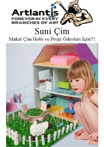 Yapay Çim A3 30X40 cm 1 Adet A3 Boyutunda Maket Çim Dekorati Yapay Çim Halı Teraryum Suni Çim