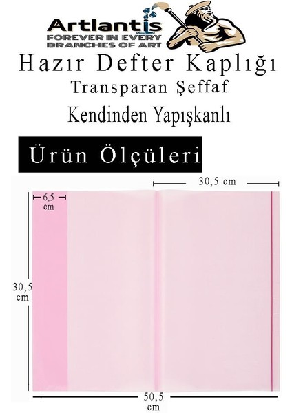 Hazır Defter Kaplığı Şeffaf Buzlu Beyaz A4 10 Adet 1 Paket Cırtlı Ayarlanabilir Kendinde Yapışkanlı Kaplık Okul Sınıf