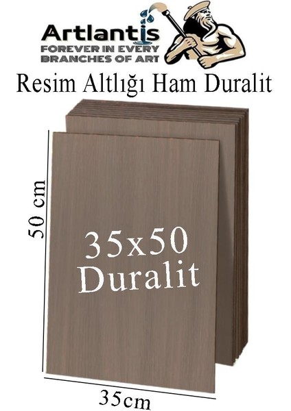 Resim Altlığı Duralit 35X50 cm 1 Adet Ham Mdf Çok Amaçlı Kullanım 3 mm Kalınlığında Durolit