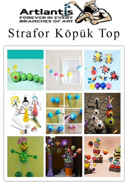Strafor Köpük Top 2 cm 10 Adet Köpük Top Küre Toplar Yuvarlak Strafor Köpük Top Okul Deney Hobi Sanat modelleri