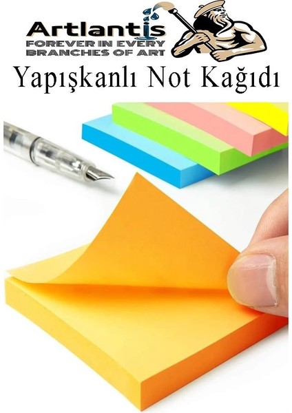 Yapışkanlı Not Kağıdı 4 Renk 450 Sayfa 1 Paket Havai Küp Blok Yapışkanlı Postit 75X75 mm Renkli