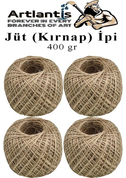 Jüt Ipi Kırnap 400 Metre Mumlu Kırnap Iplik Jüt Ip Kendir Ip Süs Naturel Doğal Iplik Hasır Iplik Çuval Ip