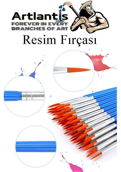Resim Paleti ve Resim Fırça Seti 1 Paket Ressam Paleti Boyama Fırçası Akrilik Boya Guaj Boya Suluboya