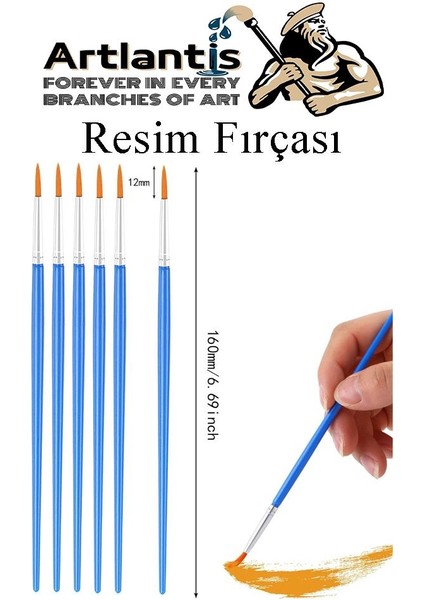 Resim Paleti ve Resim Fırça Seti 1 Paket Ressam Paleti Boyama Fırçası Akrilik Boya Guaj Boya Suluboya