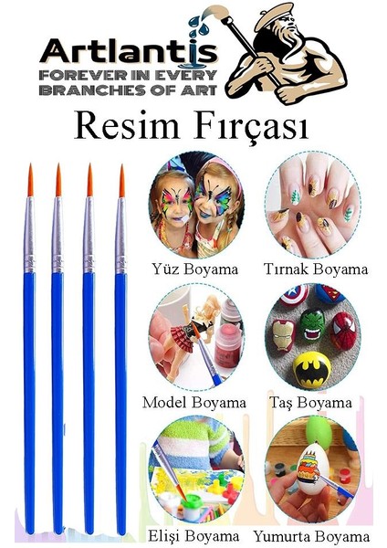 Resim Paleti ve Resim Fırça Seti 1 Paket Ressam Paleti Boyama Fırçası Akrilik Boya Guaj Boya Suluboya