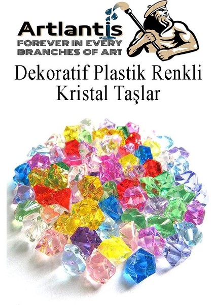 Dekoratif Plastik Renkli Kristal Taşlar 45 Li 1 Paket Elmas Taşlar Oyuncak Değerli Taşlar