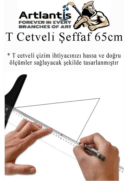 T Cetveli Şeffaf 65 cm 1 Adet Plastik Mika T Cetveli Çizim Cetveli Mimarlık Mühendislik Öğrenci Tasarım Cetveli modelleri