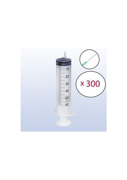 50 ml (300 Adet - Koli) Enjektör Yeşil Iğneli Steril 50 cc Şırınga 38MM 21G