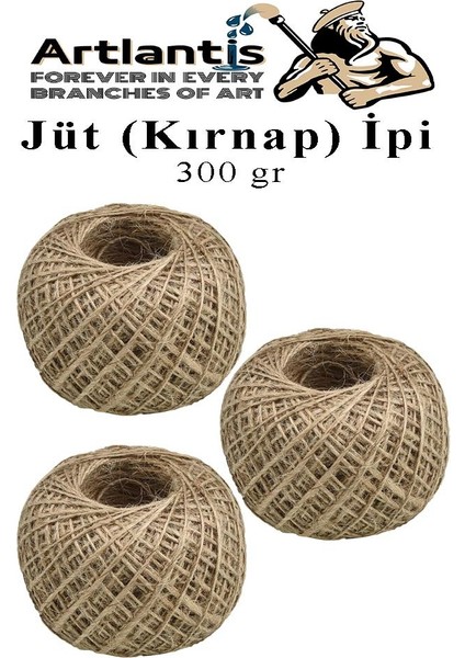 Jüt Ipi Kırnap 300 Metre Mumlu Kırnap Iplik Jüt Ip Kendir Ip Süs Naturel Doğal Iplik Hasır Iplik Çuval Ip