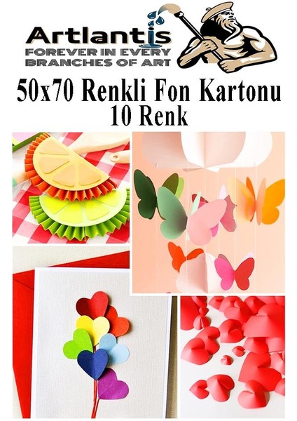 Fon Kartonu 10 Lu 50X70 cm 10 Paket Arlantis 10 Renk Fon Kartonu 50*70 Okul Sınıf Kreş Anasınıfı modelleri