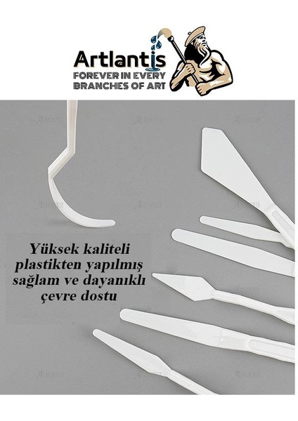 Plastik Spatül 5 Li Set Resim ve Heykel Plastik Spatula Esnek Plastik Palet Bıçağı 2 Paket modelleri