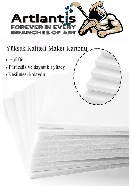 Maket Kartonu Siyah Fotoblok 3 mm 35X50 cm 5 Adet Hobi Sanat Okul Köpüklü Straforlu Maket Kartonu
