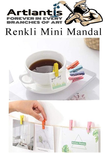 Renkli Mini Mandal Ahşap 150 Adet Renkli Minik Mandal Dekoratif Süsleme Fotoğraf Asma Mandalı Dekarasyon indirimleri