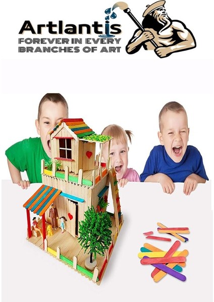 Dar Dil Çubuğu 250 Adet Ahşap Dondurma Çubuğu Naturel Maket Hobi Okul Proje Tasarım indirimleri