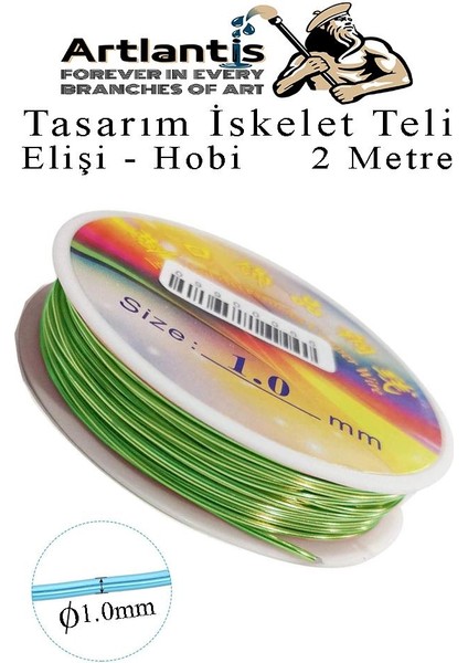 Renkli Tel Tasarım Iskelet Teli 1.0mm 2 Metre 1 Adet Elişi Hobi El Sanatı Kararmaz Tel Makara Okul Deney Okul Sınıf