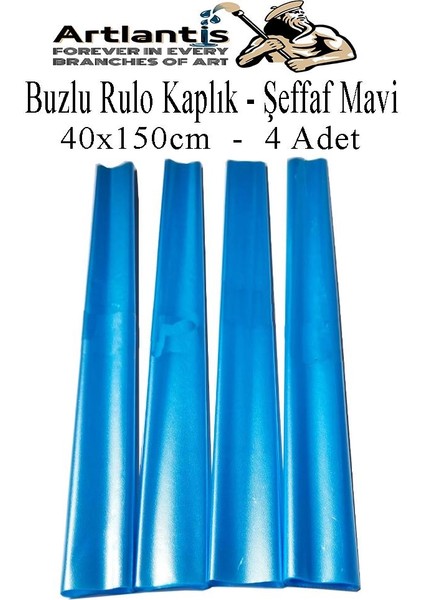 Buzlu Rulo Şeffaf Kaplık 4 Adet 40X150 cm Defter Kitap Kaplığı Okul Öğrenci Rulo Kaplık
