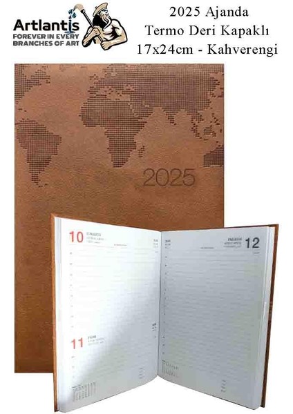 2025 Ajanda Ciltli Termo Kapak 1 Adet 17X24 cm Ajanda 2025 Çizgili Ajanda Günlük Planlayıcı Termo Kapak 7000 Ofis Okul