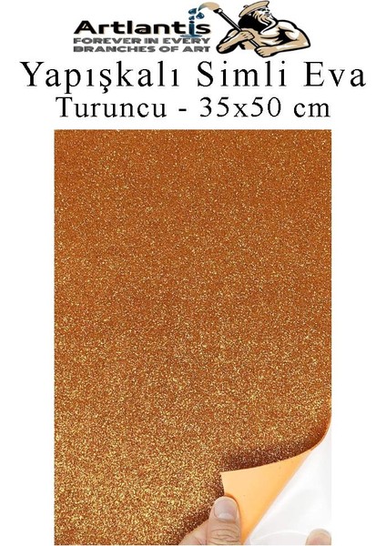 Yapışkanlı Simli Eva 35X50 cm 1 Adet Simli Yapışkanlı Eva Süngeri Okul Kreş Anasınıfı Elişi Etkinlikleri Hobi