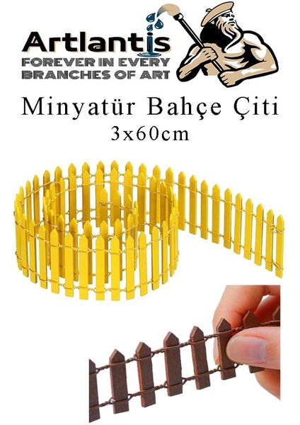 Mini Bahçe Çiti Renkli 3X60CM 1 Adet Dekoratif Minyatir Bahçe Çiti Okul Proje Teraryum Mini Ev Bahçe Çit