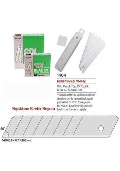 Maket Bıçağı Yedeği Geniş 3 Tüp 10 Lu 18 mm Sdı Falçata Bıçağı Yedek Ağızları Koli Karton Kesici Hobi fiyatları