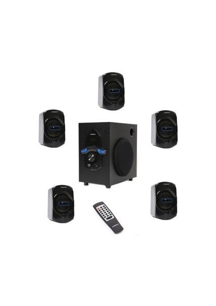 Bluetooth Lu 5+1 Ses Sistemi Uzaktan Kumanda Fm Radyo Sd Kart USB Girişli Bluetooth Hoparlör