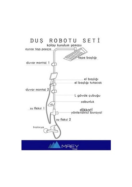 Lüks Kare Siyah Robot Yağmurlama Tepe Duş Başlığı Seti